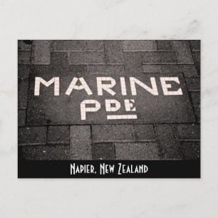Marine Parad, Napier, Nya Zeeland Vykort