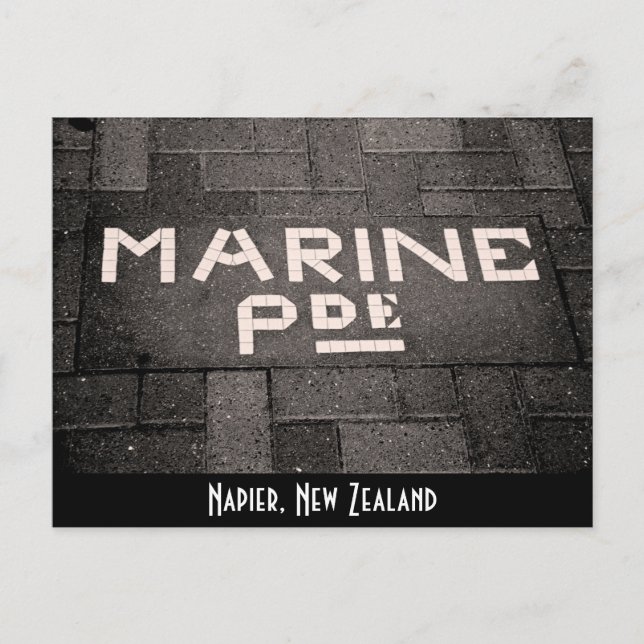 Marine Parad, Napier, Nya Zeeland Vykort (Framsida)