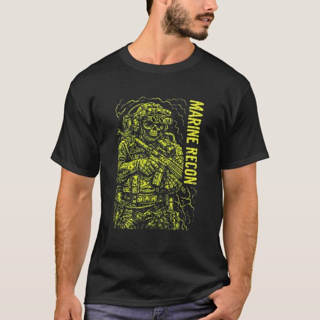 Marine Recon Special Operations Graphic Art T Shirt (Framsida)