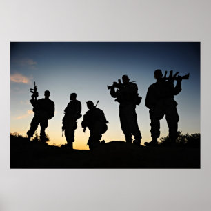 Marine Silhouettes Poster