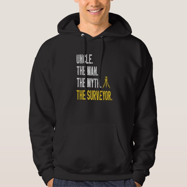 Marine Surveyor Land Surveying Uncle Land Surveyor Hoodie (Framsida)