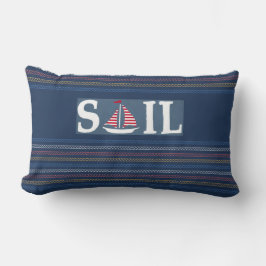 Marine Theme Blue Ocean Regatta Rand Rope Linjer Lumbarkudde