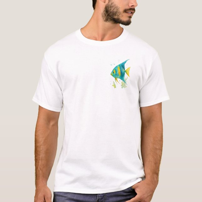 Marine Themed tshirt - Angel Fish T Shirt (Framsida)