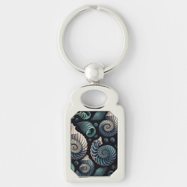 Marine Treasures Rektangulärt Silverfärgad Nyckelring (Framsidan)