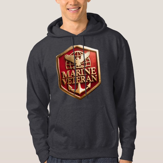 Marine Veteran Hoodie (Framsida)