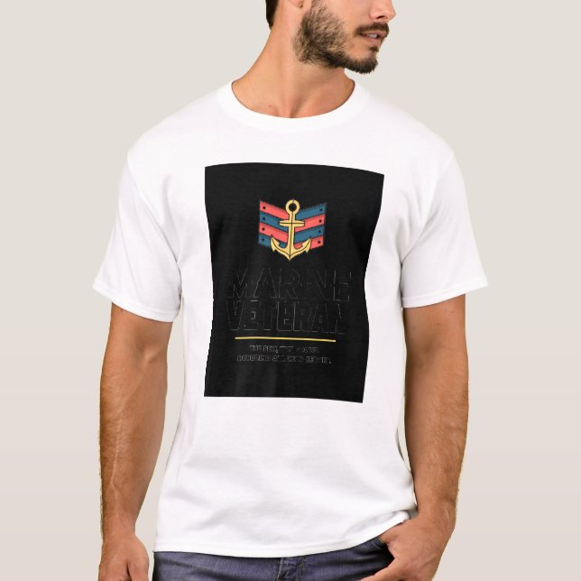 Marine Veteran T Shirt (Framsida)