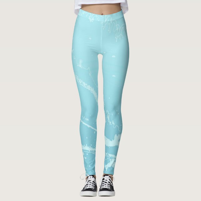 Marine Vibes Abstrakt Leggings (Framsida)
