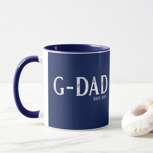 Marineblå G-Pappa År grundad Mugg (Med munk)