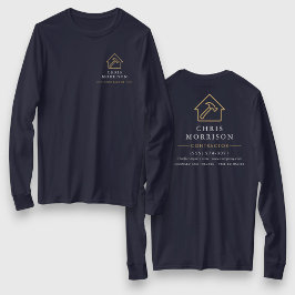 Marineblå Guld Entreprenör Hemreparationsarbete T Shirt
