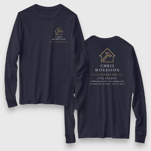 Marineblå Guld Entreprenör Hemreparationsarbete T Shirt
