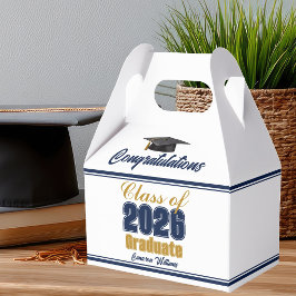 Marineblå Guld Klass 2026 Examenfest Presentaskar
