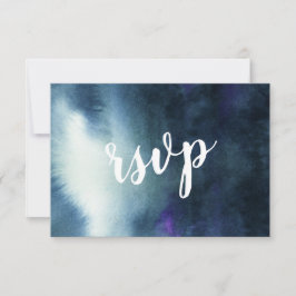 Marineblå Guld med måltidsalternativ Bröllopsanmäl OSA Kort