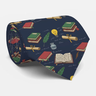 Marineblå lärarbibliotek slips