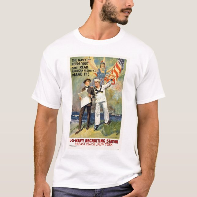 Marinen behöver dig! Läs inte historia - gör den! T-shirt (Framsida)