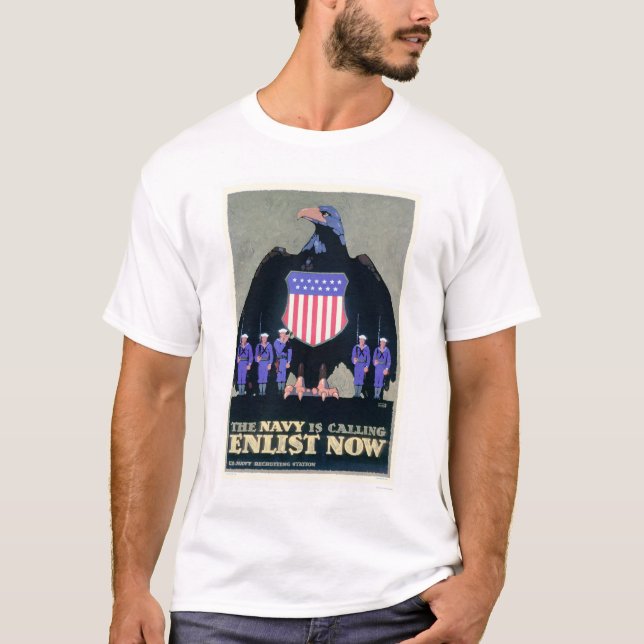 Marinen kallar - Enlist nu (US02291A) Tee Shirt (Framsida)