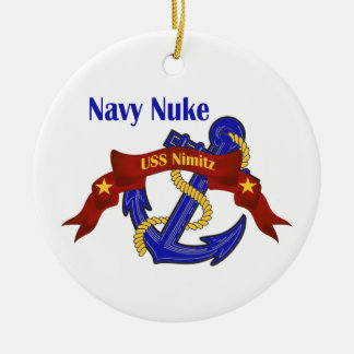 Marinen Nuke USS Nimitz Julgransprydnad Keramik