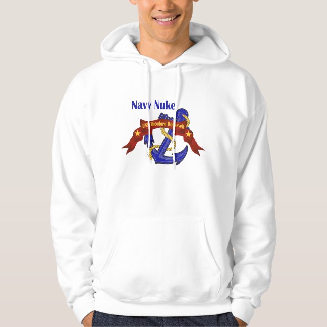 Marinen Nuke ~ USS Theodore Roosevelt Sweatshirt Med Luva (Framsida)