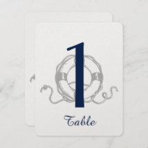 Marinens Silver Ankar Strand Bröllops Bord Nummer