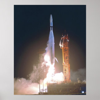 Mariner I 1 raket in i rymden mot Venus NASA Poster