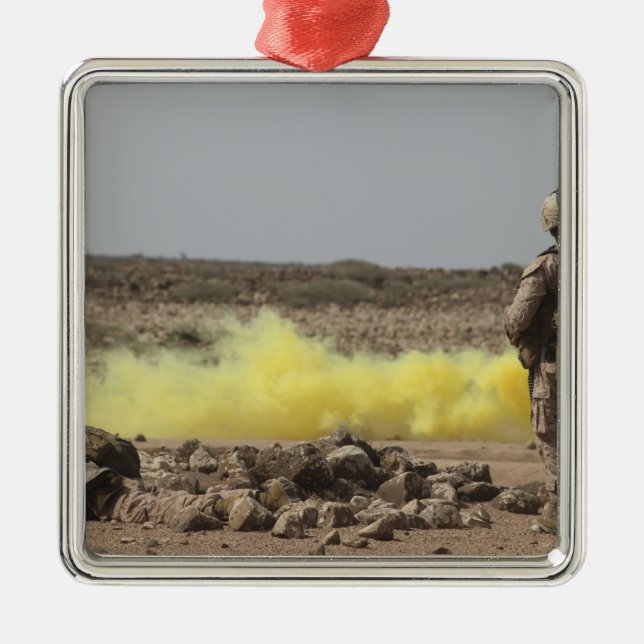 Marinerna tillhandahåller säkerhet julgransprydnad metall (Framsidan)