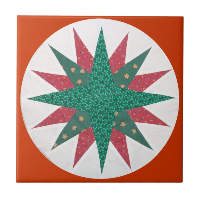 Mariner's Compass Quilt Tile Kakelplatta (Framsidan)