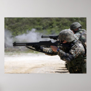 Marines avfyrar pistol poster