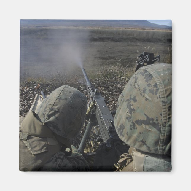 Marines eld och M2 50 kaliber maskin pistol Magnet (Framsidan)