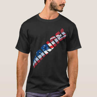 MARINES in Wave American Flagga Tont T Shirt