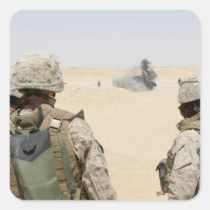 Marines och sjömän fyrkantigt klistermärke