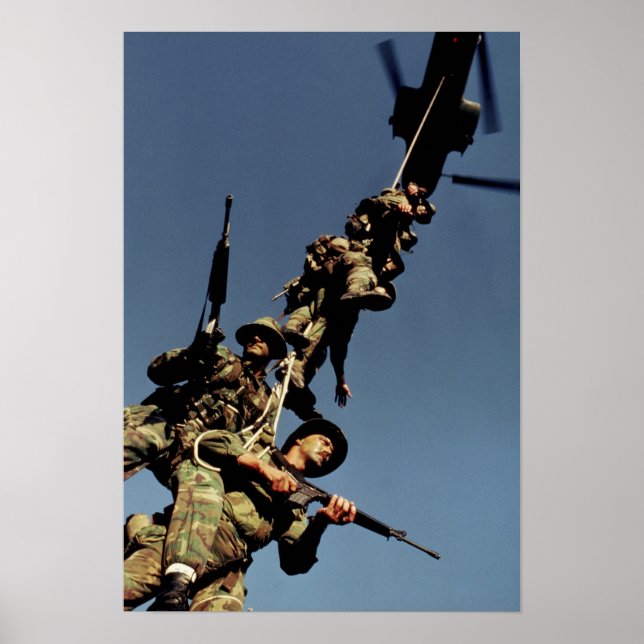 Marines on a SPIE RIG. En repanordning som Poster (Framsidan)