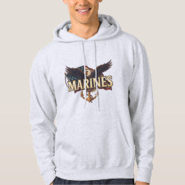 "Marines" over eagle & anchor hoodie