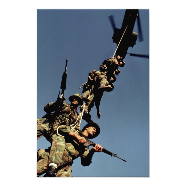 Marines på en SPIE RIG. ett repdon som kommer Fototryck (Framsidan)