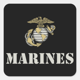 Marines [stencil] fyrkantigt klistermärke