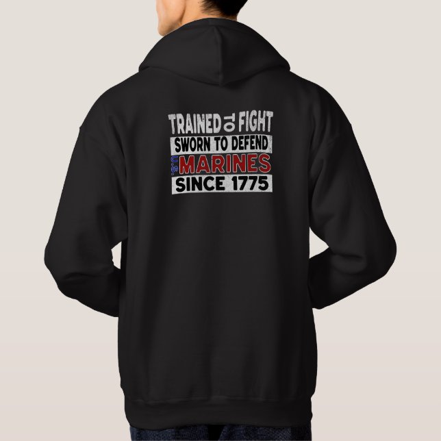 MARINES utbildade till Fight Hoodie (Baksida)