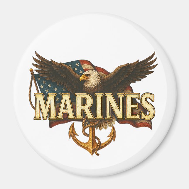 Marines With Eagle and Flag Magnet (Framsidan)