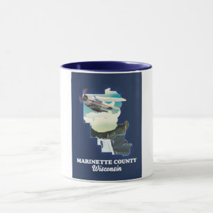 Marinette County Wisconsin karta Mugg