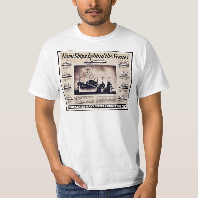 Marinfrakter bak platserna t-shirt (Framsida)