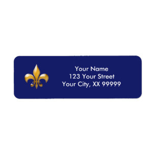 MarinGuld Fleur de Lis returetiketter Returadress Etikett