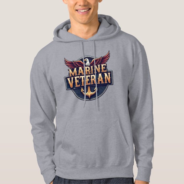Marinkårens veteran hoodie (Framsida)