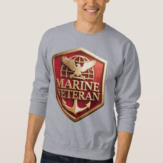 Marinkårveteran Lång Ärmad Tröja (Framsida)