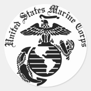 Marinkorpraler för USMC United States Runt Klistermärke