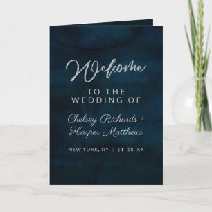 Marinlystermörk - slösa vattenfärgbröllopceremoni program