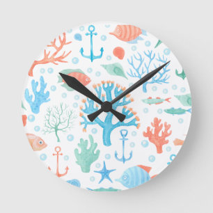 Marino Nautical Decor Wall Clock Rund Klocka