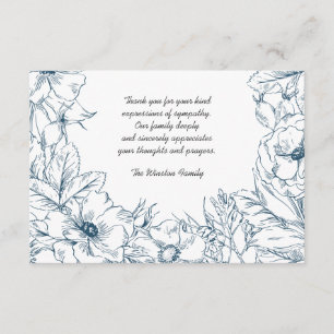 Marinomfamning - förlusttack Notecard Tack Kort
