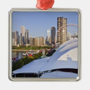 Marinpir och i stadens centrum Chicago Julgransprydnad Metall