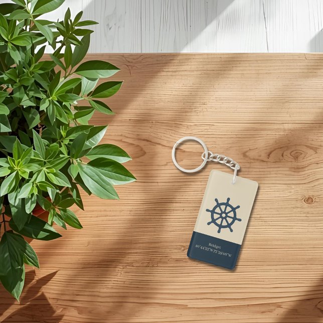 Marint blått frakt med Namn och koordinater (Skapare uppladdad)