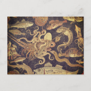 Marint liv, Pompeji mosaik Vykort