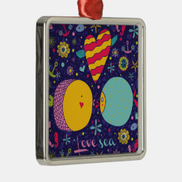 Marint tema Anchor Fish Starfish Seahorse Julgransprydnad Metall