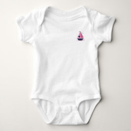 Marint tema flickaktig segelbåt rosa prickig segel t shirt