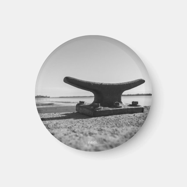 marint tema magnet, svart och vitt magnet (Framsidan)
